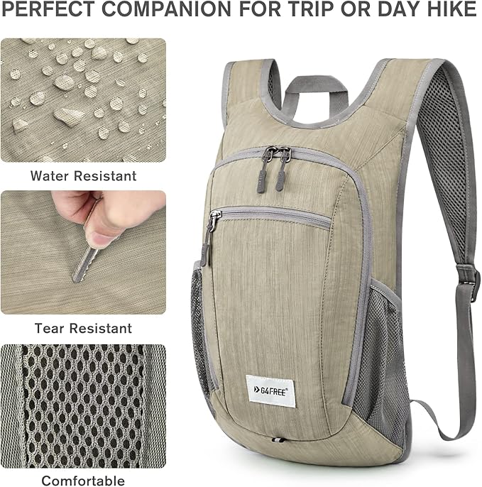 G4Free 10L/15L Hiking Backpack Lightweight Packable Hiking Daypack Small Travel Outdoor Foldable