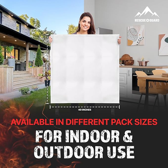 Emergency Fire Blanket - 2-Pack 40?�x40??Stay Prepared With Our Fireproof Blanket Extinguish Flames