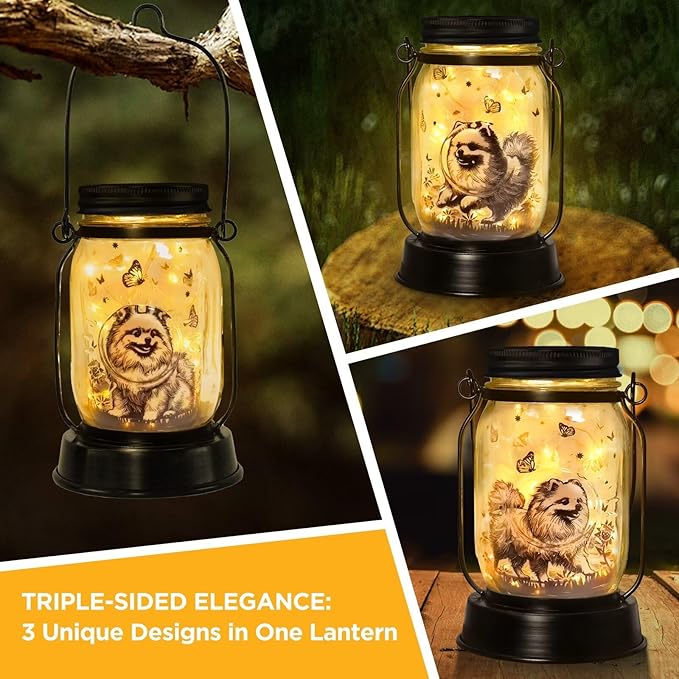 kyoryuger Pomeranian Gifts for Women/Men Pomeranian Solar Lanterns Dog Mom Birthday Dog Lovers