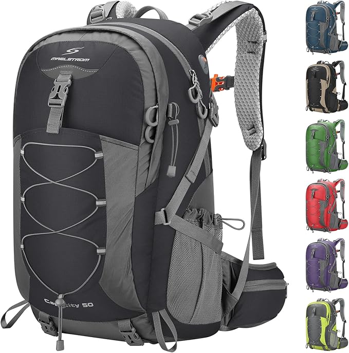 Maelstrom Hiking Backpack,Camping Backpack,50L Waterproof Hiking Daypack with Rain