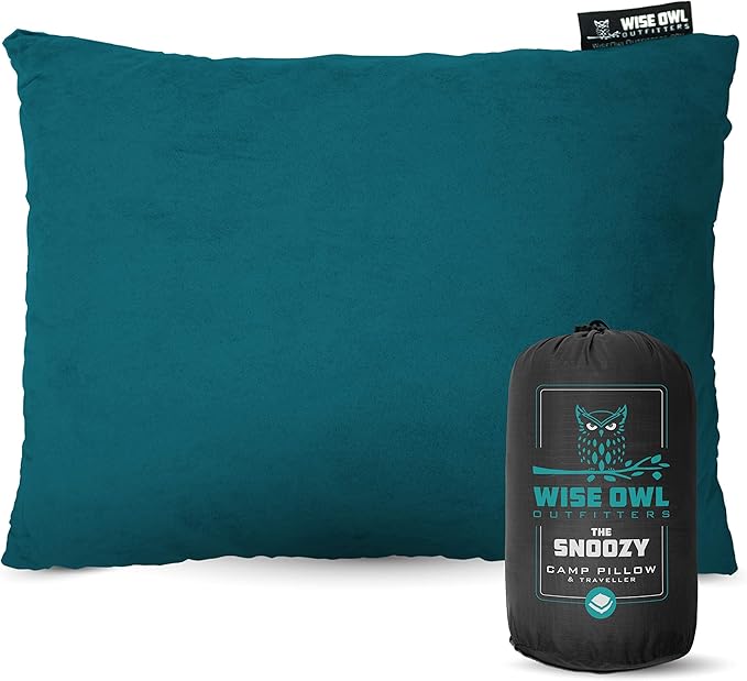 Wise Owl Outfitters Camping Pillow – Memory Foam Travel Pillow for Airplane Sleeping, Hiking
