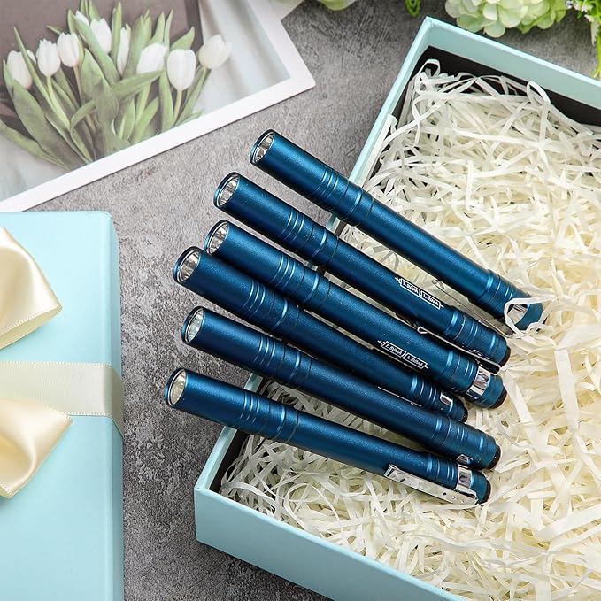 24 Pack Mini Pen Flashlights Bulk LED Pen Lights Aluminum Pocket Flashlights with Clips Small
