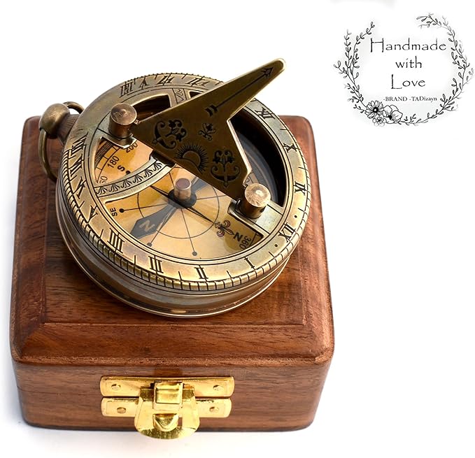 Trust in The Lord With All Your Heart - Proverbs 3:5-6 Quote Engraved Compass With Wooden Box