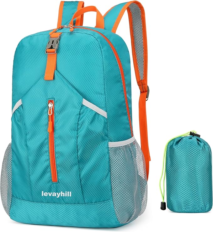25L Foldable Hiking Backpack Lightweight Packable Basic-Daypack Collapsible Bag Water-Resistant