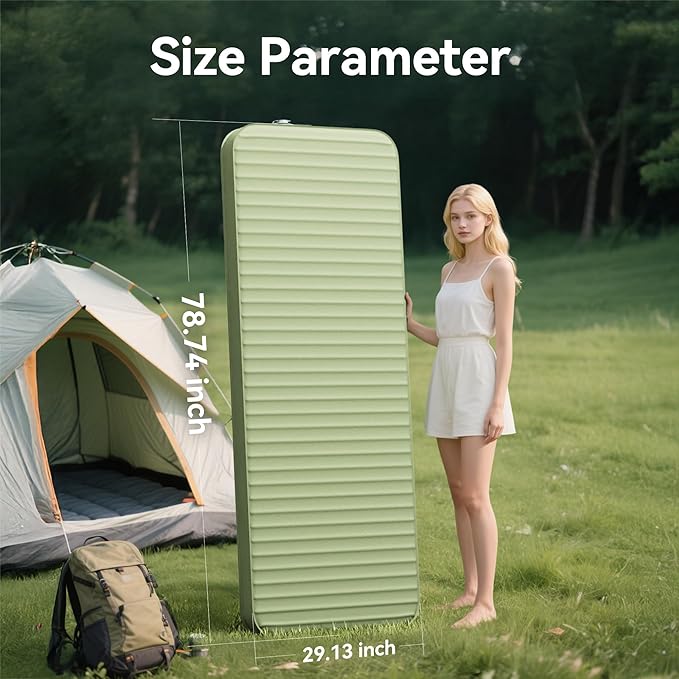 Camping Sleeping Pad, 4" Ultra-Thick Memory Foam Camping Mat with Built-in Electric Pump, 9.5