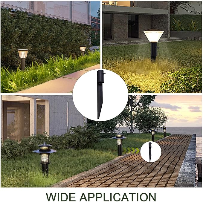 Steel Torch Stakes for Tiki Torches, Freestanding Poles and Solar Lights, 10.8 Inch Torch Stand