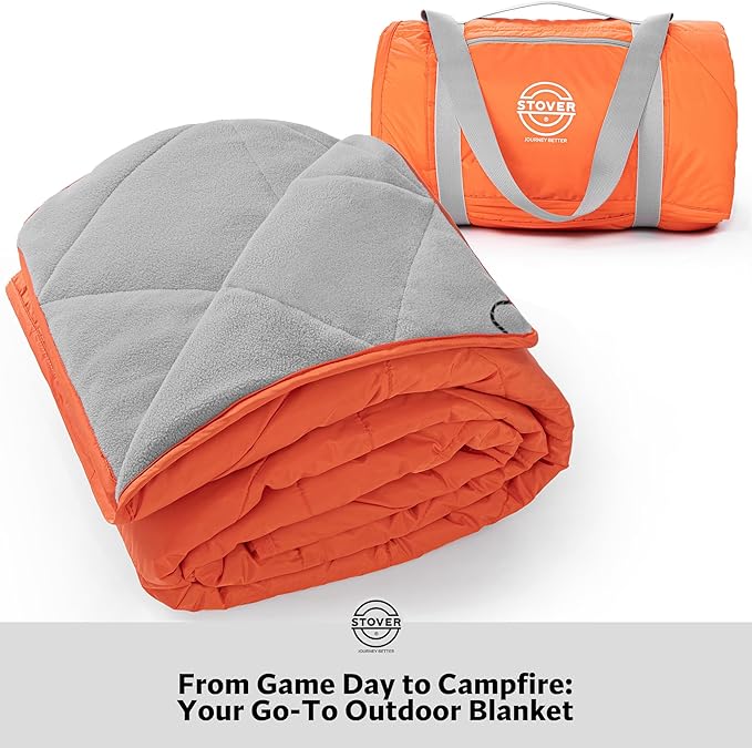 STOVER Waterproof Stadium Blanket – Portable Outdoor Camping Blanket for Travel, Picnics, or Sports