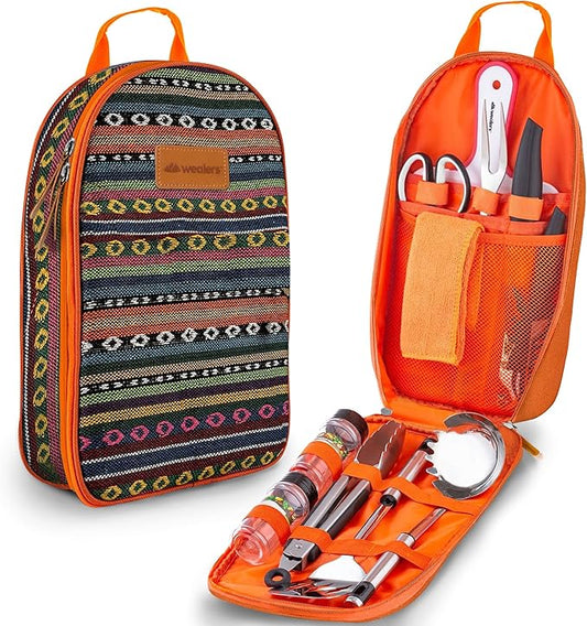 Camp Kitchen Cooking Utensil Set Travel Organizer Grill Accessories Portable Compact Gear for