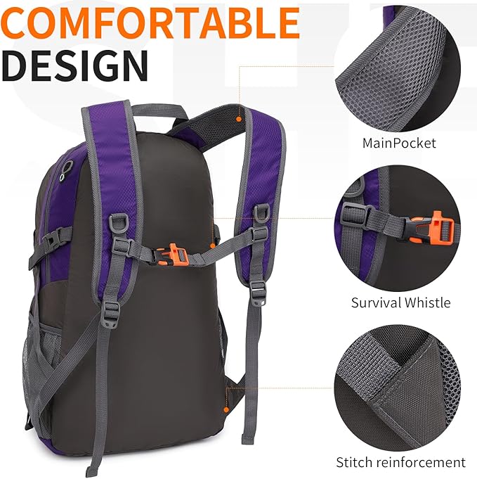 40L Hiking Backpack Lightweight Daypack Waterproof Travel Camping Backpack for Men Women Sport