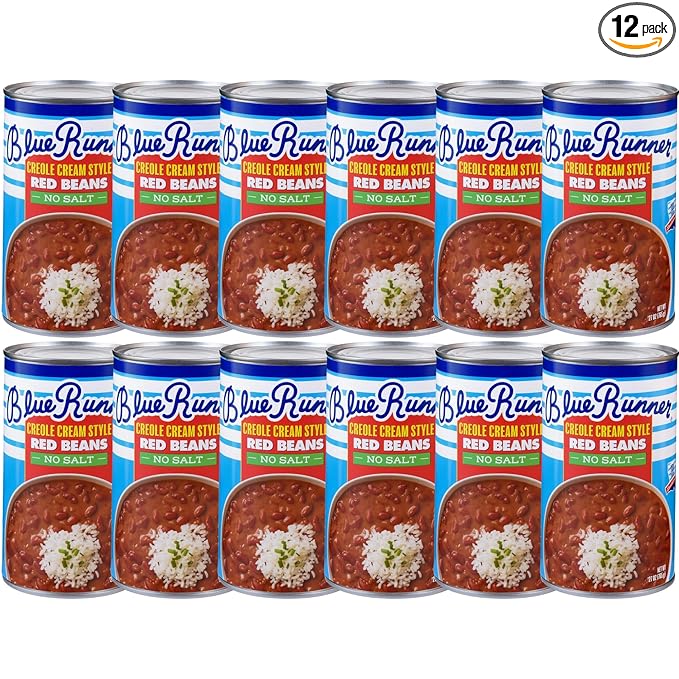 Blue Runner?”Creole Cream Style Red Beans??7 oz Can (Pack of 12)?”No Salt Added?”Slow Cooked and
