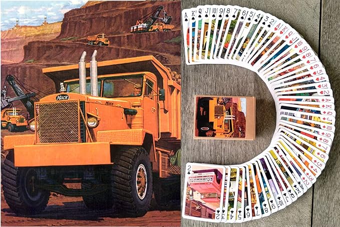 Heavy Trucks Playing Cards (Poker Deck 54 Cards All Different) Vintage Retro Automotive Posters