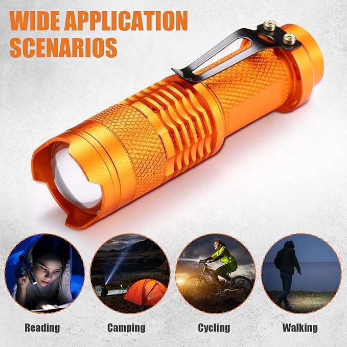 Fumete 20 Pieces LED Flashlight Mini 3 Mode Tactical Torch Small Water Resistant Pocket Flash Light