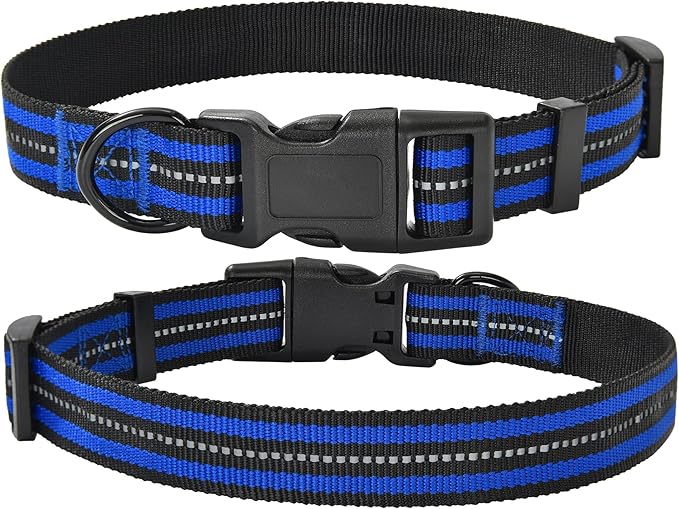 Mile High Life Reflective Dog Collar | Nylon Pet Collars wiith Buckle | Light Weight Puppy Collars