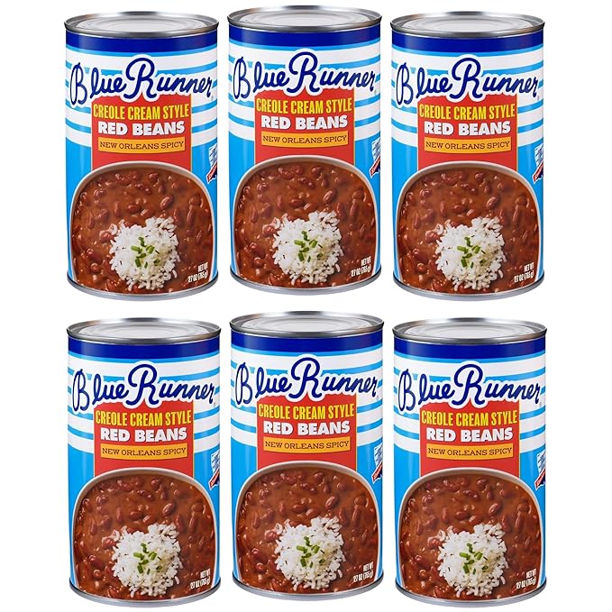 Blue Runner New Orleans Spicy Creole Cream Style Red Beans 27oz Can (Pack of 6)