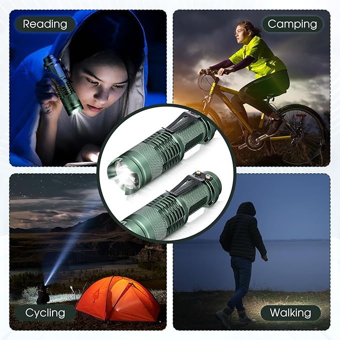 Fumete 20 Pieces LED Flashlight Mini 3 Mode Tactical Torch Small Water Resistant Pocket Flash Light