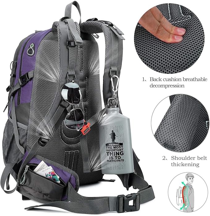 FENGDONG 40L Waterproof Lightweight Outdoor Daypack Hiking,Camping,Travel Backpack for Women Men
