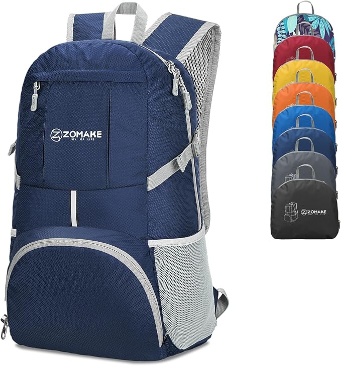 ZOMAKE Lightweight Packable Backpack 35L, Light Foldable Backpacks Water Resistant Collapsible