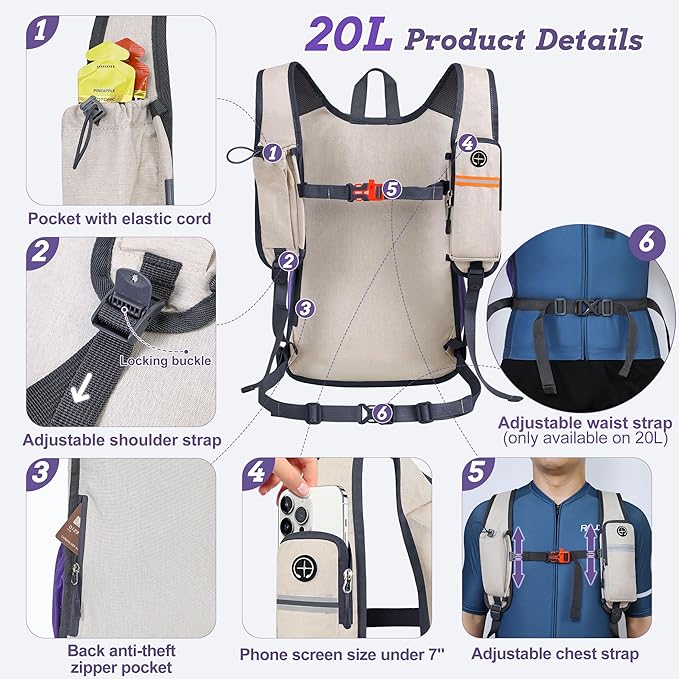 20L Small Hiking Backpack for Men Women Foldable Packable Back Pack Ultralight Hiking Daypack for