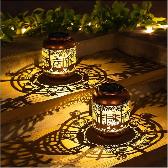 French Bulldog Solar Lanterns Outdoor Waterproof,Hanging Solar Lights French Bulldog Gifts for
