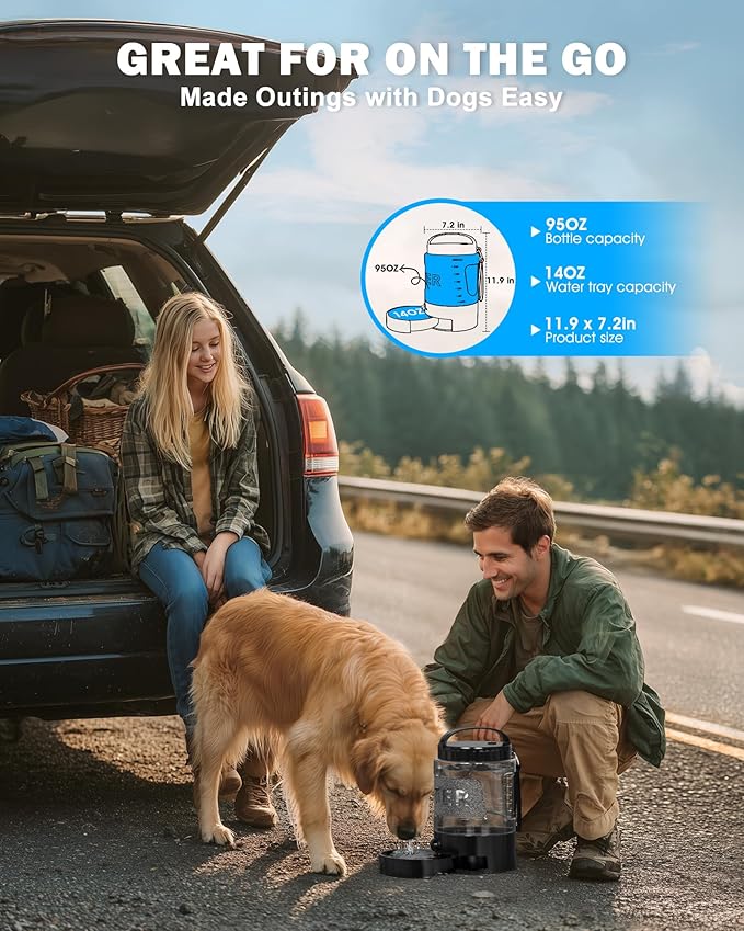 lesotc 95OZ Large Dog Water Bottle,Portable Travel Water Bowl for Dogs Camping Hiking Traveling