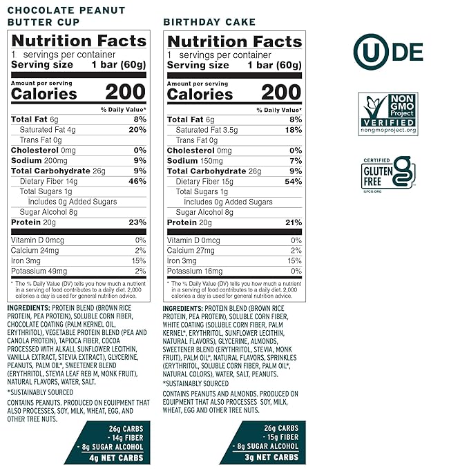 No Cow High Protein Bars, Dipped Variety Pack - Healthy Snack, 20g Vegan Protein, High Fiber, Low