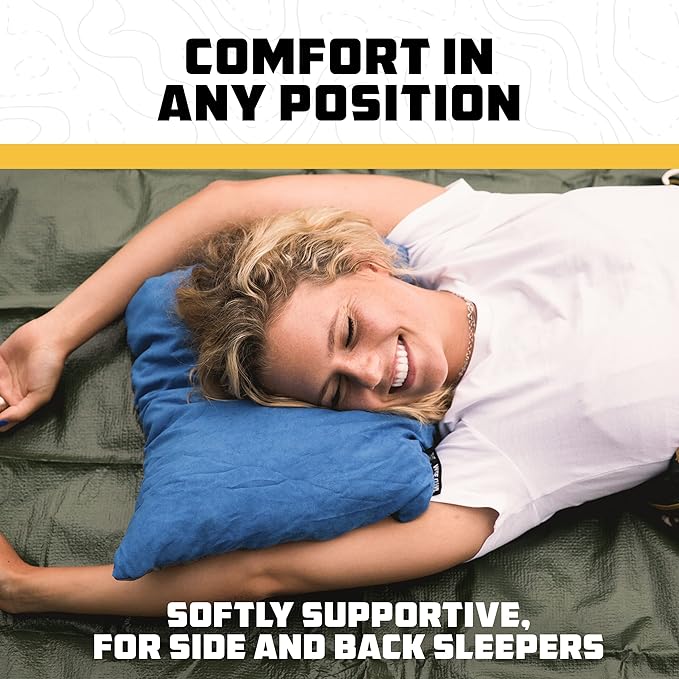 Wise Owl Outfitters Camping Pillow – Memory Foam Travel Pillow for Airplane Sleeping, Hiking