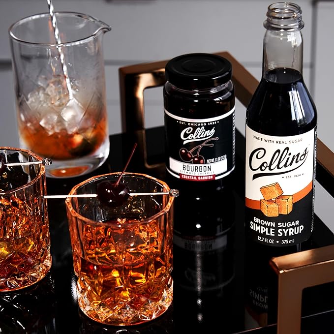 Collins Bourbon Cocktail Cherries - Drinks Garnish for Manhattan or Old Fashioned Cocktails and