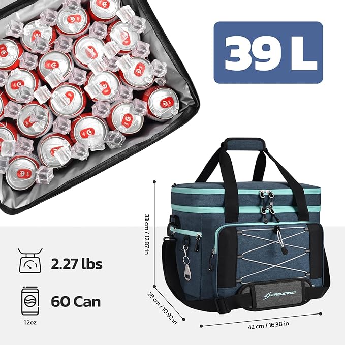 Maelstrom Collapsible Soft Cooler Bag, 24/30/60/75 Cans Beach Cooler, Ice Chest, Leakproof &