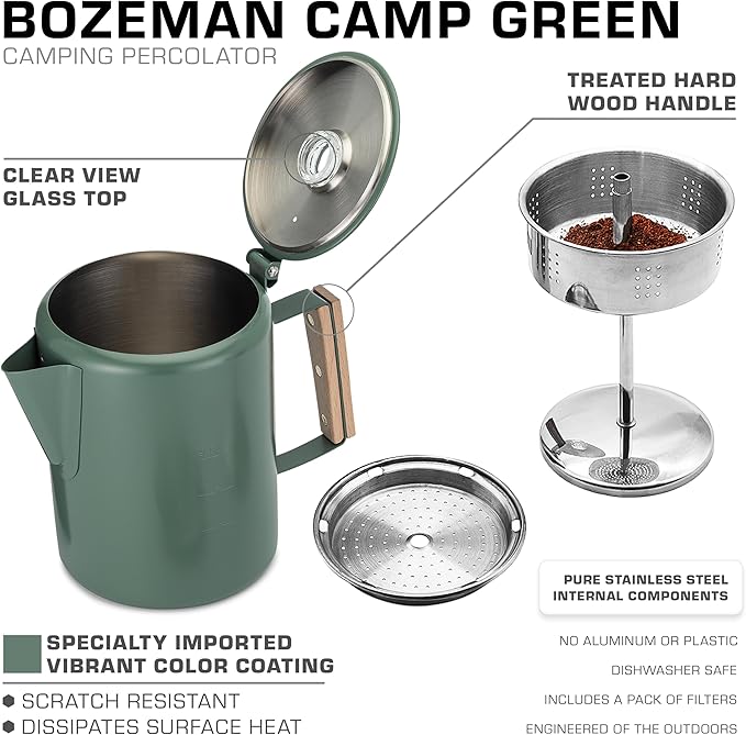 COLETTI Bozeman Camping Coffee Pot — Camping Coffee Makers, Coffee Percolator – America's Sleekest