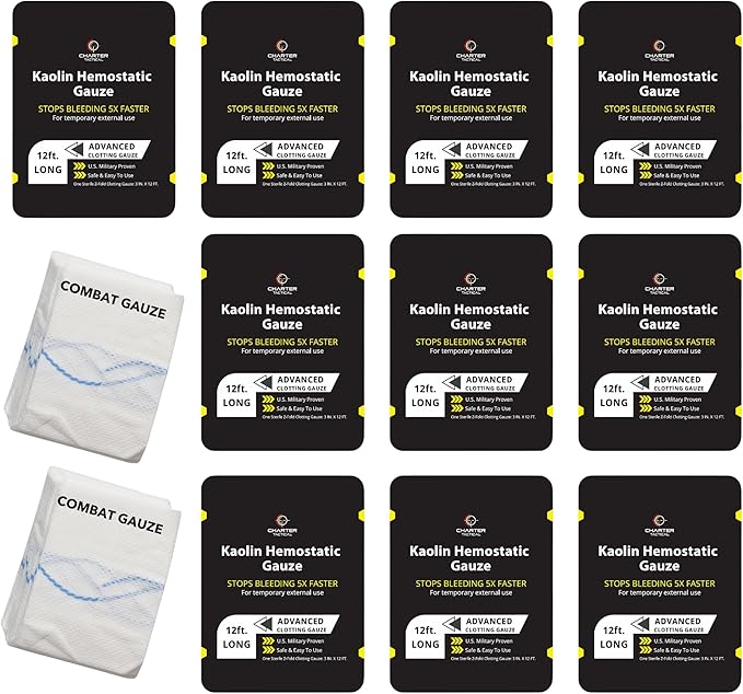 First Aid Advanced Quick Clotting Combat - Flexible Hemostatic - Stop The Bleed kit Faster Wound