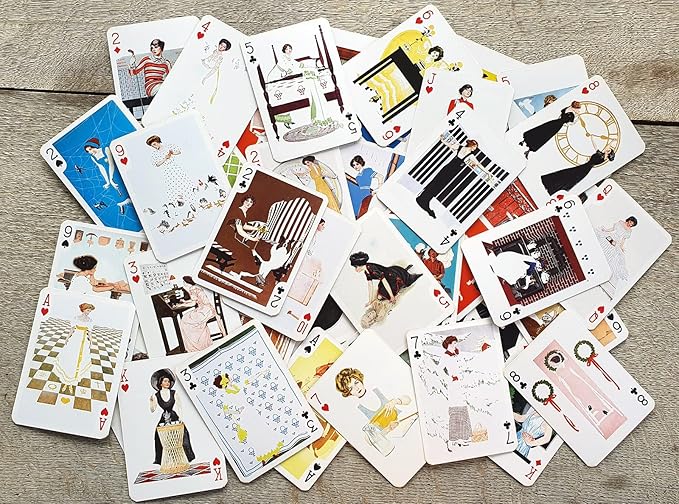 Art Deco Lady Playing Cards (Poker Deck 54 Cards All Different) Art Deco Lady Portrait by Coles