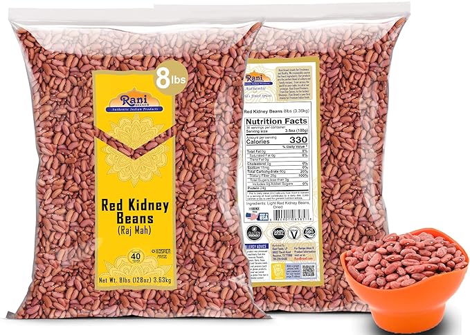 Rani Red Kidney Beans, Light 128oz (8lbs) 3.63kg Bulk ~ All Natural | Vegan | Gluten Friendly |