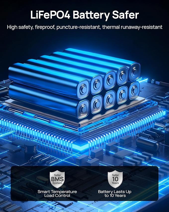 Portable Power Station, 288Wh (90,000mAh) LiFePO4 Battery, 350W (600W Peak) Power Bank with AC