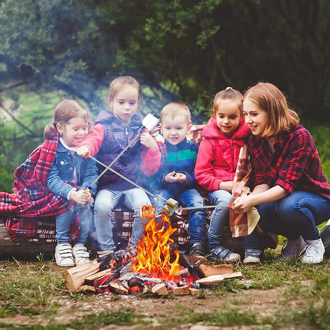 24 PCS Marshmallow Roasting Sticks, Telescoping Smores Sticks for Open Fire Pit, 32 Inch Long