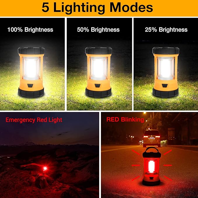 CT CAPETRONIX Camping Lantern, 3200LM Bright Camping Light, 4600mAh Rechargeable LED Lantern for