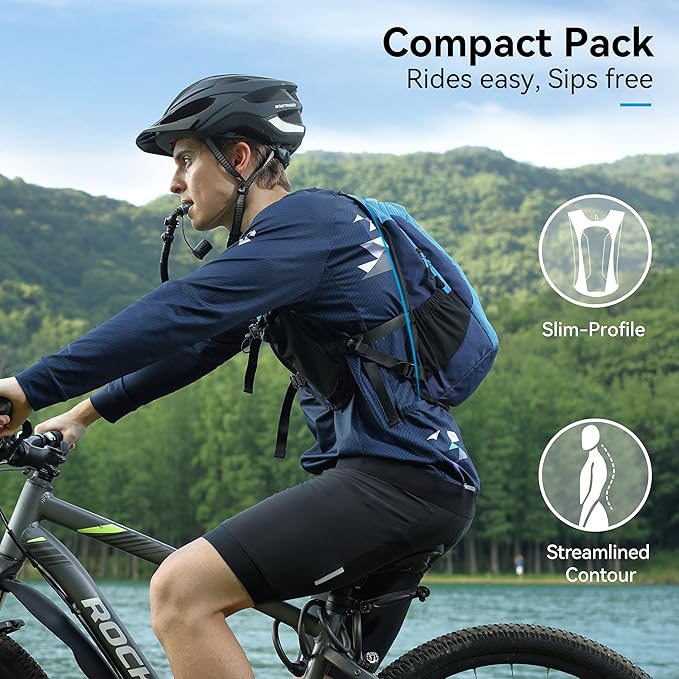 MARCHWAY Lightweight Hydration Backpack with Vest Style Straps & 2.5L TPU Water Bladder, Versatile