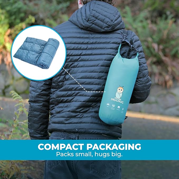 Puffy Blanket for Cold Weather - Down Camping Blanket with Sustainable Insulation, Lightweight &
