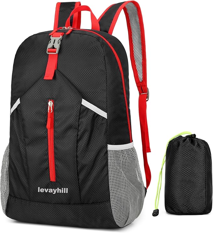 25L Foldable Hiking Backpack Lightweight Packable Basic-Daypack Collapsible Bag Water-Resistant