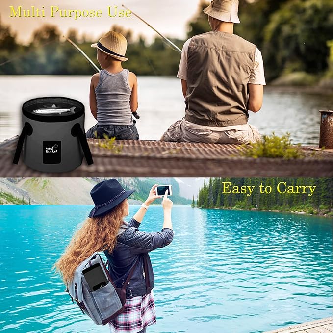 Esthesia Collapsible Bucket, 5 Gallon Portable Folding Water Container for Travelling, Camping
