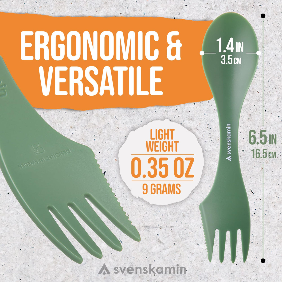 Reusable Camping Spork Set 4-Pack - 3-in-1 Travel Sporks, Lightweight Durable Utensils & Silverware