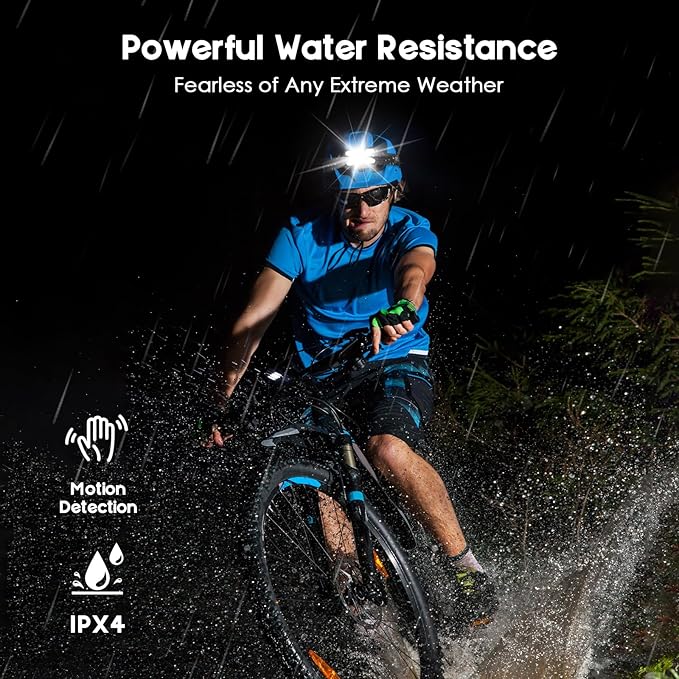 Rechargeable Headlamp,2 Pack 2500 Lumen Bright 5 Led Headlamp,14 Modes Adjustable Motion Sensor