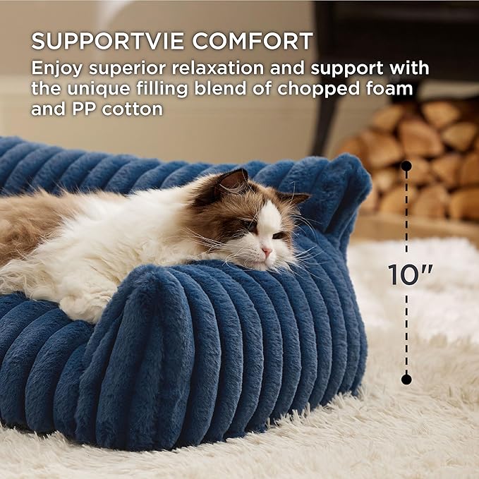 Bedsure Cute Dog Couch for Pets - Fluffy Dog Sofa with Premium Soft Corduroy Fleece, Pet Couch Bed