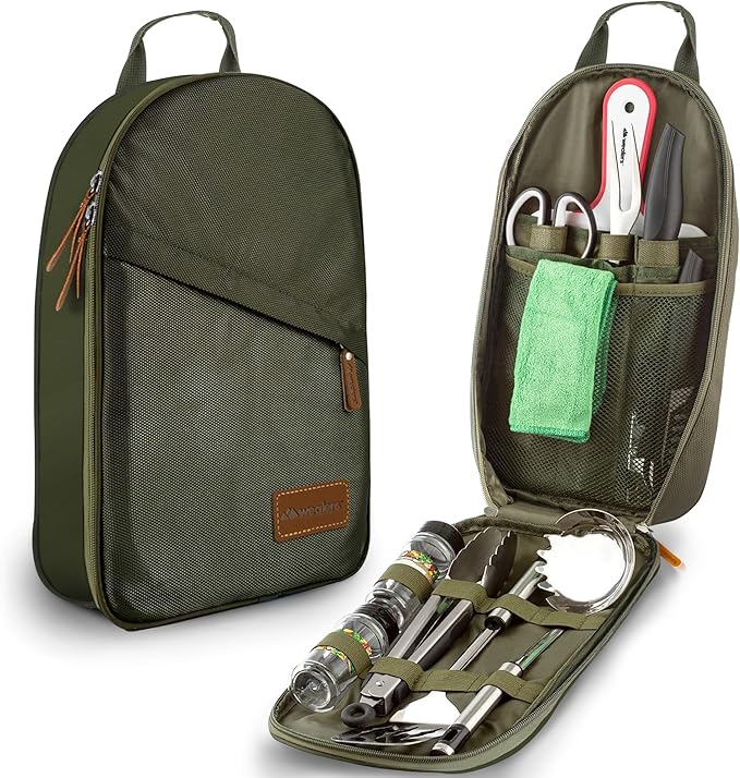 Camp Kitchen Cooking Utensil Set Travel Organizer Grill Accessories Portable Compact Gear for