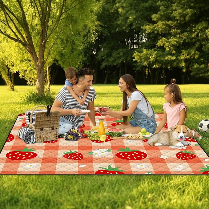 Extra Large Picnic Blanket Waterproof,80"x 80"Foldable Machine Washable Beach Blanket,Outdoor