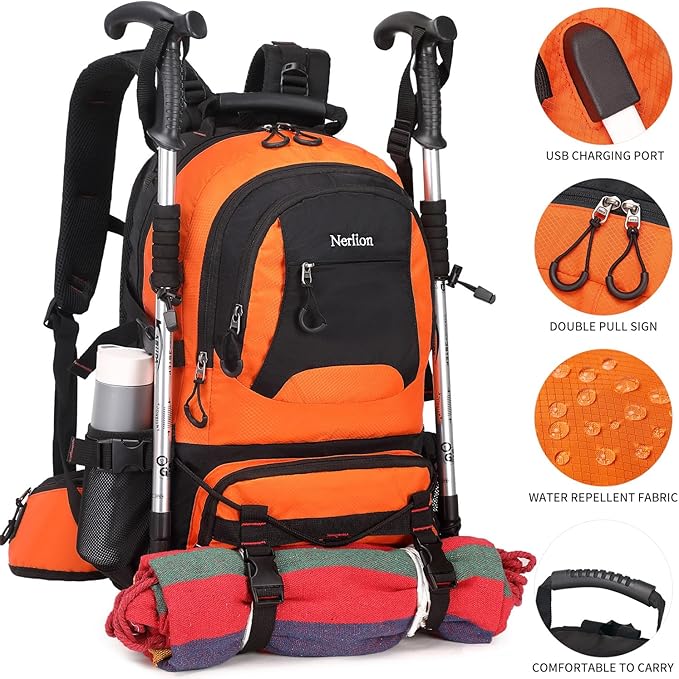 Nerlion 40L Hiking Backpack Travel Backpack for Men Women Camping Waterproof Outdoor Hiking Daypack