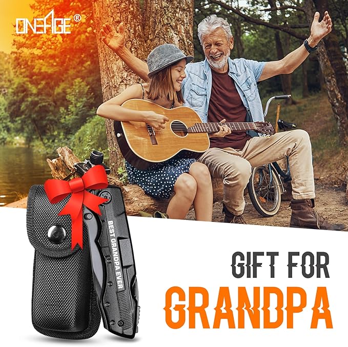 Grandpa Gifts, "BEST GRANDPA EVER" Multitool Knife, Stocking Stuffers for Grandpas, Grandpa?™s