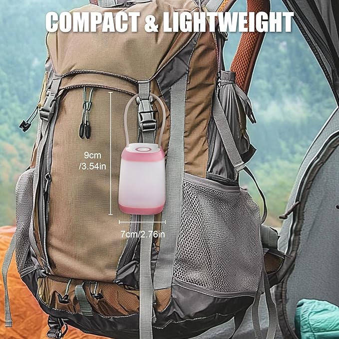 EXTRASTAR 2 Pack LED Battery Operated Lights, Portable LED Tent Lantern, IPX4 Water Resistant, 3