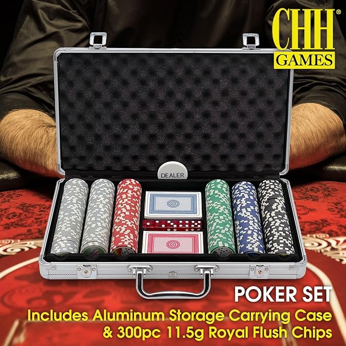 CHH Poker Set In Aluminum Case With 300 (11.5 Gram) Las Vegas Style Chips