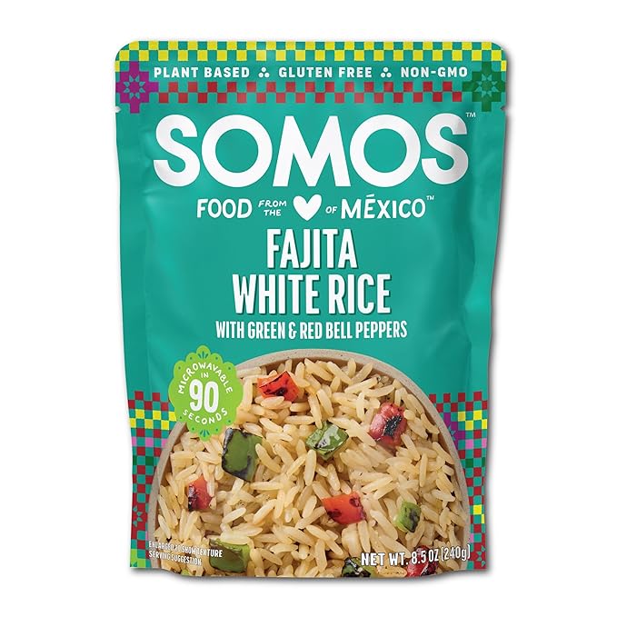 SOMOS Fajita White Rice - Gluten Free, Vegan, Non-GMO & Microwavable - Authentic Mexican Flavor
