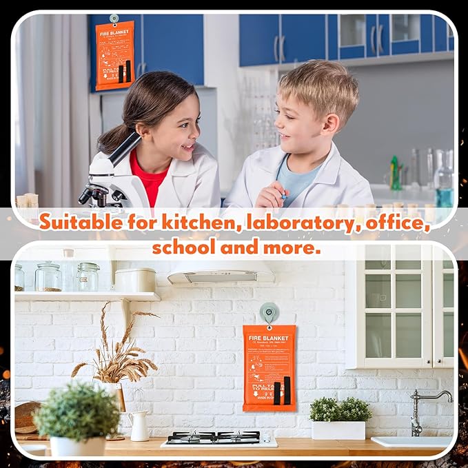 Macarrie 30 Pack 39??x 39??Fire Blanket Emergency for Home and Kitchen Safety Suppression Blanket